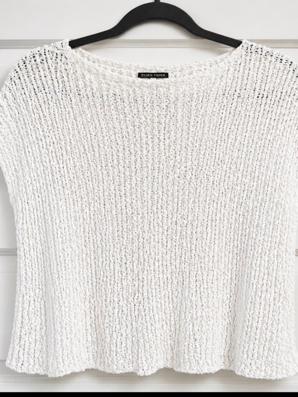 Eileen Fisher  Cotton Open-Knit Sweater – Small